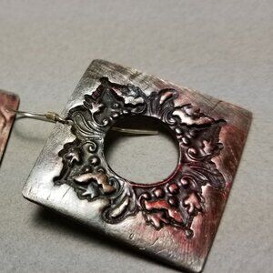 Handcrafted Fine Silver "Mirror' Earrings